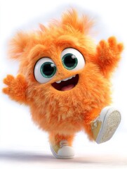 Fluffy orange cartoon character