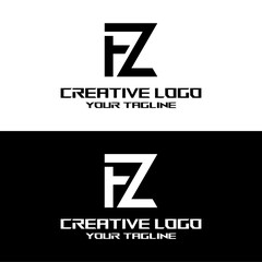 creative letter logo fz design vector