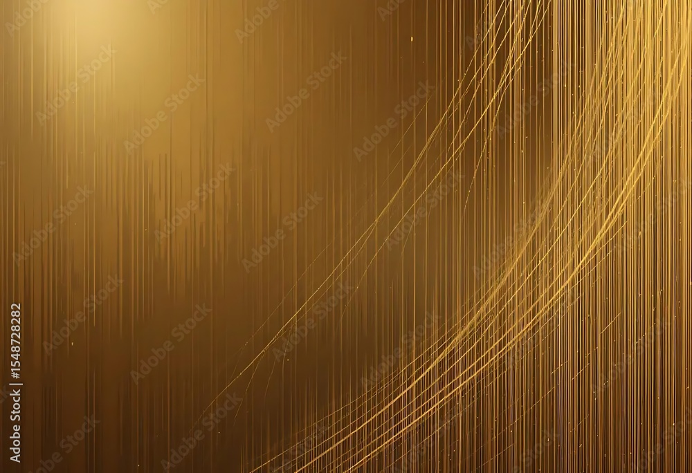 Poster golden cascade: elegant and shimmering linear art background design style
