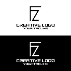 creative letter logo fz design vector