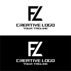 creative letter logo fz design vector