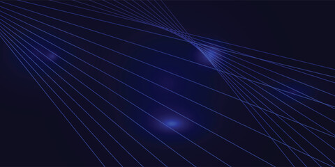 Naklejka premium Abstract Blue Glowing Lines on a Dark Background ilustrator eps10