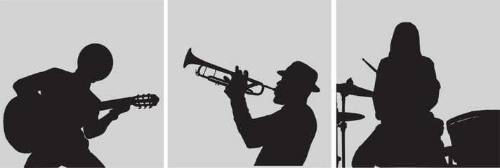 vector illustration of a musician silhouette