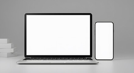 Laptop and Smartphone Mockup on a Desk