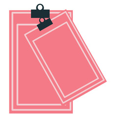  A clipboard holding papers, symbolizing organization and office work, perfect for business, administration, and office-themed designs.