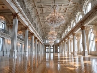 Grand hall with chandeliers