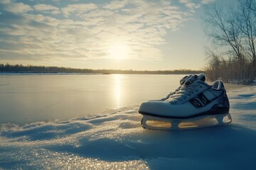 Ice Skate by the Lake in Soft Sunlight