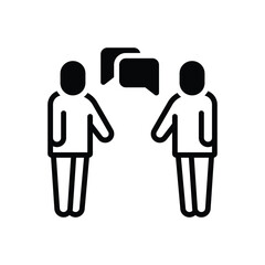 Black solid icon for talk