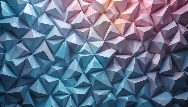 Abstract Geometric Low Poly Background - Irregular 3D Triangles with Gradient Lighting