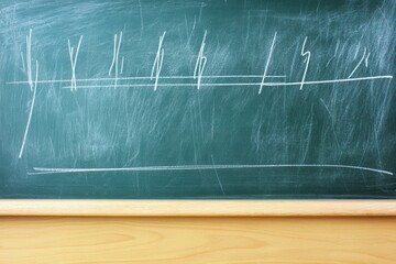 Chalkboard with handwritten equations