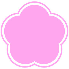 Simple Flower Shape Frame White Lines Pink Fill