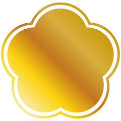 Simple Flower Shape Frame White Lines Gold Fill