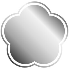 Simple Flower Shape Frame White Lines Silver Fill