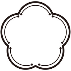 Simple Flower Shape Frame Black Lines