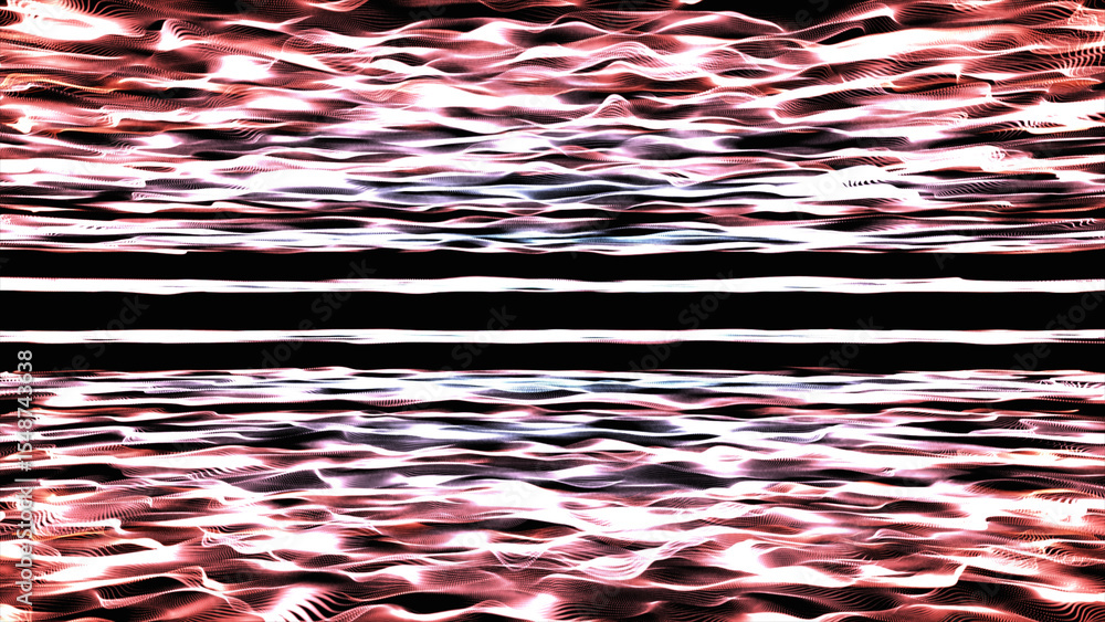 Fototapete Abstract digital fractal pattern. glowing vertical lines, abstract illuminated background. Horizontal orientation. Diagonal strikes pattern.