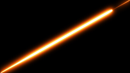 Color lighting illustration. Abstract Design in orange and white Lines Curves Particles On Dark Background