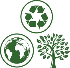 vector set of ecology icons design