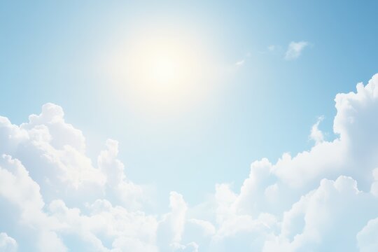 Clear Sky with Fluffy Clouds