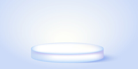 An empty PODIUM in delicate pearl flowers on a delicate background