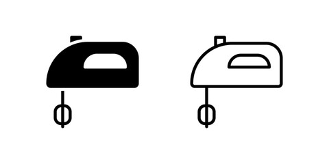 Stand mixer icon set for baking and kitchen food prep