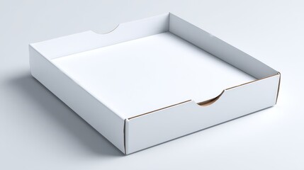 Naklejka premium White cardboard box with a brown border. mochup-3D-isolate-background