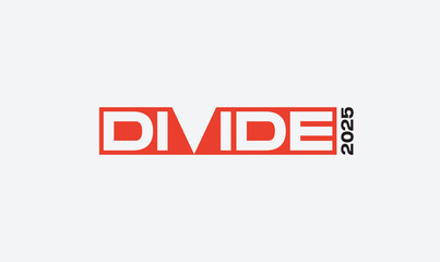 Divide modern typography logo design with the excellent use of negative space.