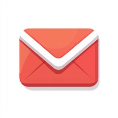 Vibrant Red Envelope Icon with Stylish Design for Email Communication and Digital Messaging Applications