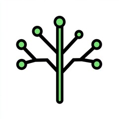 Abstract green tree symbol illustration representing growth, nature, and sustainability in modern graphic design