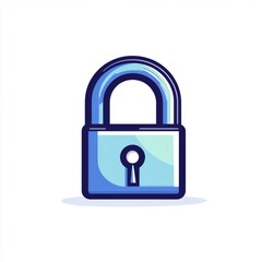 Stylish and modern illustration of a blue padlock symbolizing security and protection in digital contexts