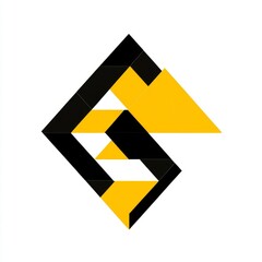Abstract geometric logo design featuring triangular shapes in black and yellow colors with a modern and minimalistic style
