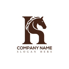 horse logo vector, letter  H horse logo