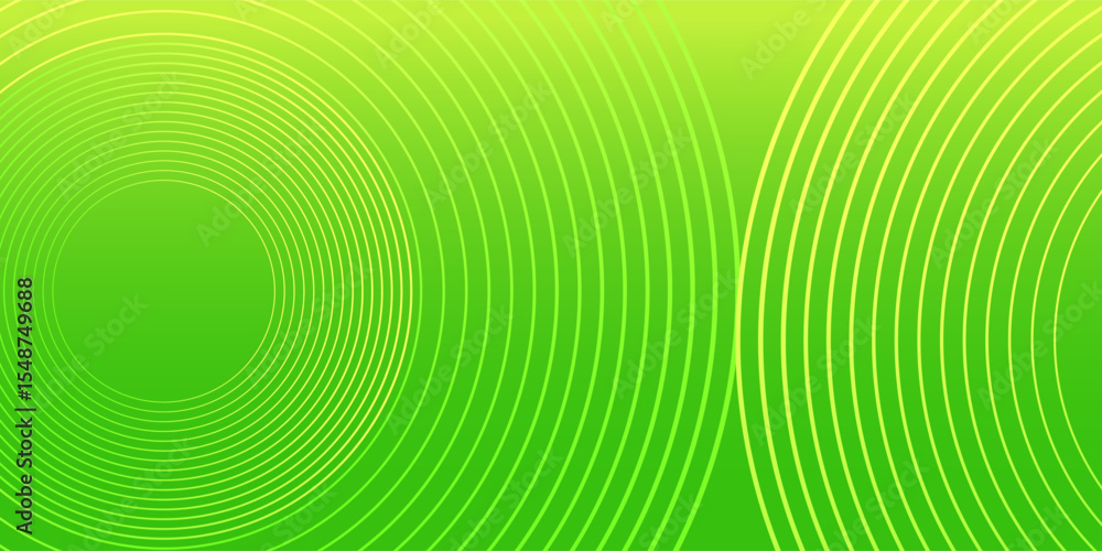 Poster green gradient abstract banner template. vector circles minimal background for presentations, party 