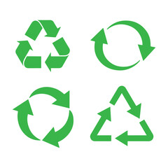 Fototapeta premium Green Recycling and Circular Arrow Icons for Eco-Friendly Sustainability