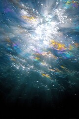 Underwater sun rays
