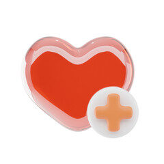 3D Liquid Glass Wishlist Icon with Futuristic Transparent Glossy UI Design