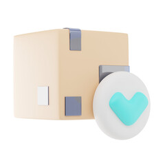 3D Liquid Glass Package Delivered Icon with Futuristic Transparent Glossy Shipping Confirmation Design