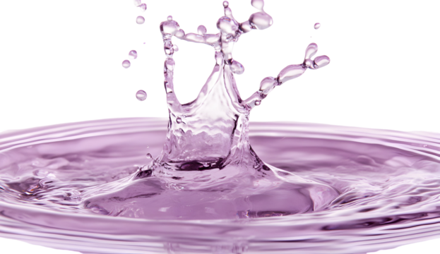Captivating water splash with unique form and color against a dark backdrop