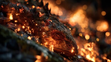 Burning wood