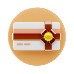 3D Liquid Glass Gift Card Icon with Futuristic Transparent Glossy Present Design