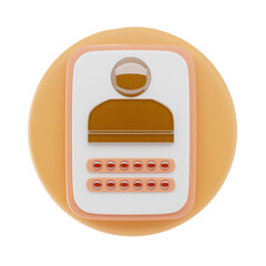 3D Liquid Glass Login Account Icon with Futuristic Transparent Glossy User Interface Design