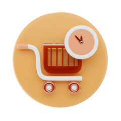 3D Liquid Glass Purchase History Icon with Futuristic Transparent Glossy E-Commerce Design
