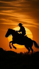 cowboy riding horse