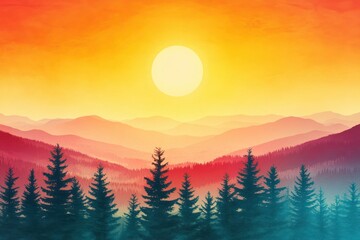 Mountain Sunrise Panorama