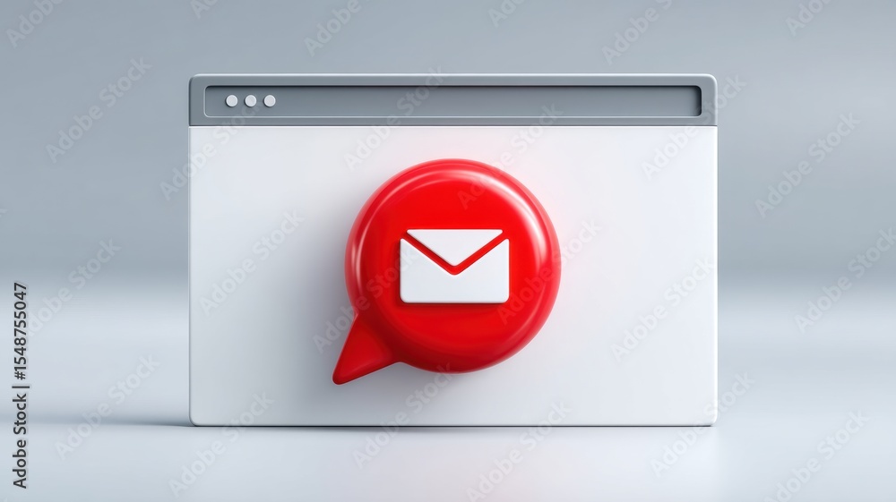 Aufkleber email security, spam call. email notification symbol on a browser window with a modern design.