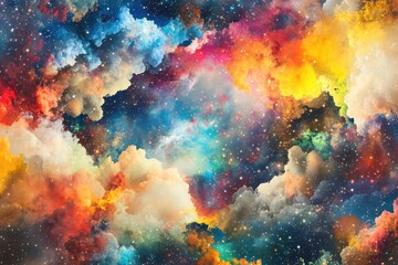 Vibrant cosmic cloudscapes filled with nebulae and stardust
