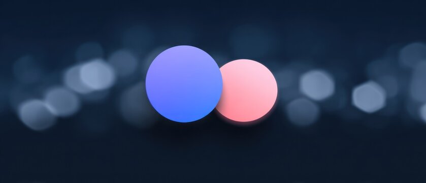 Two circles on a blurred background - Powered by Adobe