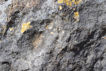the structure of the rock surface in the section, quarrying in the natural environment, sunny day