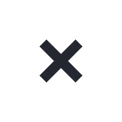 Cross Symbol in Dark Gray geometric shape
