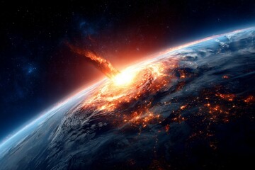 earth burning on fire by generative ai