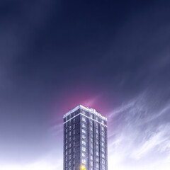 Urban high-rise against dramatic sky